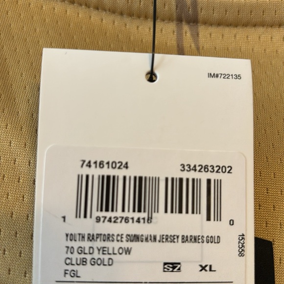 Nike -Scottie Barnes NBA Gold Toronto Raptors Jersey 2023/24 - Picture 7 of 9